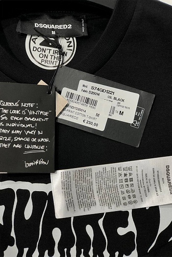 Мужская чёрная футболка Dsquared2 logo-print   
