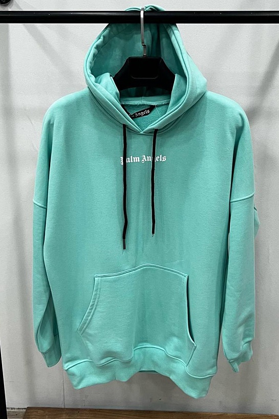 Бирюзовое оверсайз худи Palm Angels Classic logo-print