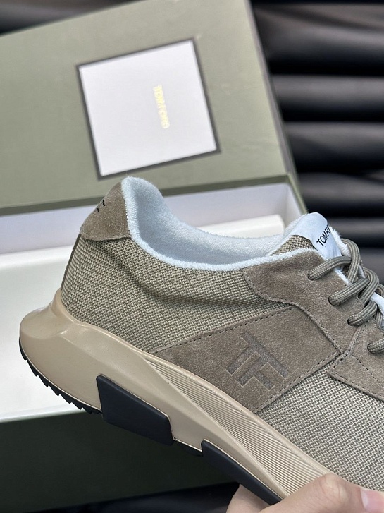 Мужские кроссовки Tom Ford бежевого цвета