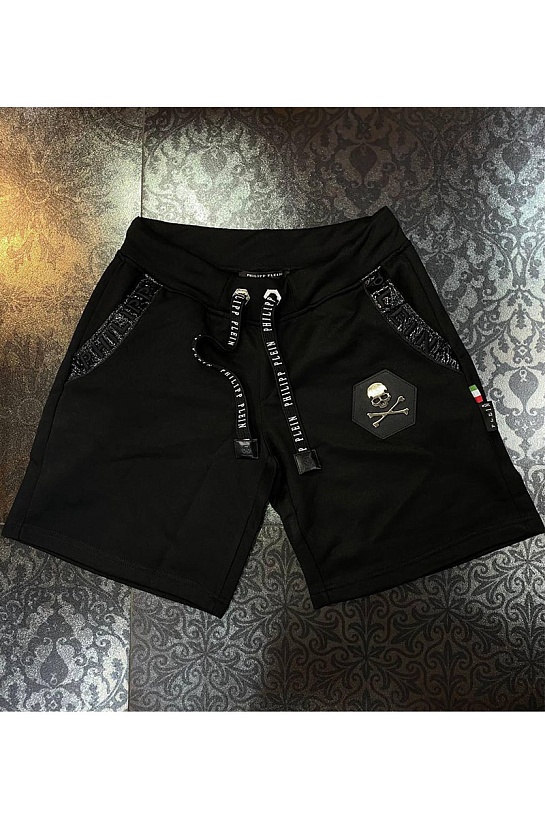 Мужские чёрные шорты Philipp Plein Skull