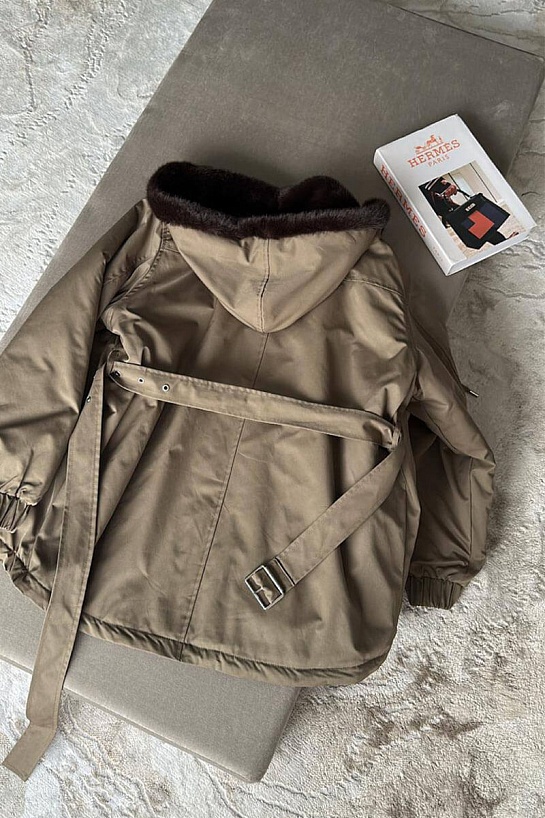 Женская двусторонняя парка с мехом Loro Piana