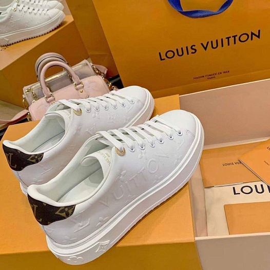 Женские кожаные кроссовки Louis Vuitton Time Out - White   