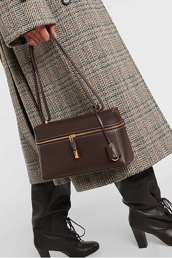 Кожаная сумка Loro Piana 28x15.5 см - Brown   