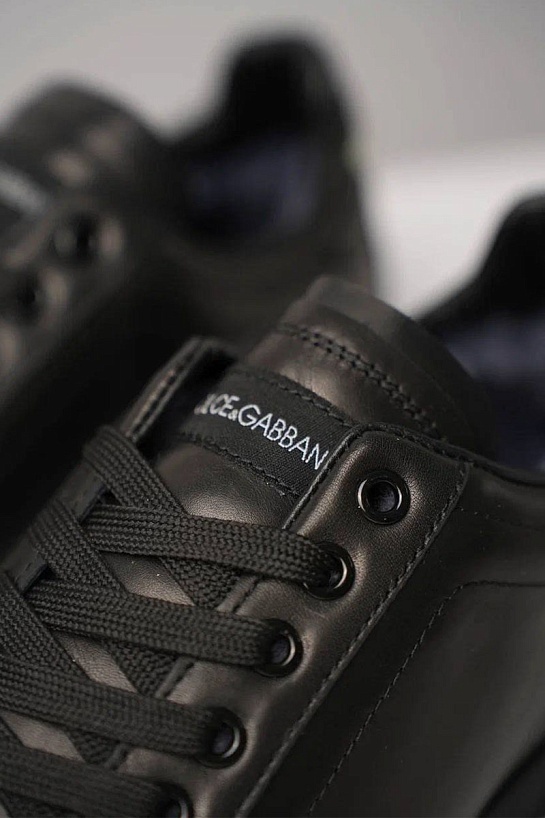 Кожаные кроссовки с мехом Dolce & Gabbana Portofino