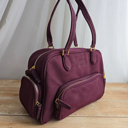 Замшевая сумка MIU MIU 30x19 см - Burgundy   