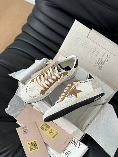 Женские кожаные кроссовки Golden Goose Super Star premium   