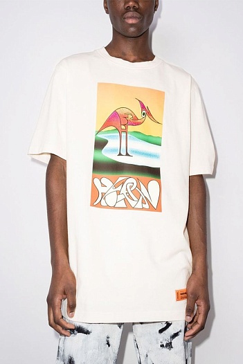 Белая оверсайз футболка Heron Preston   