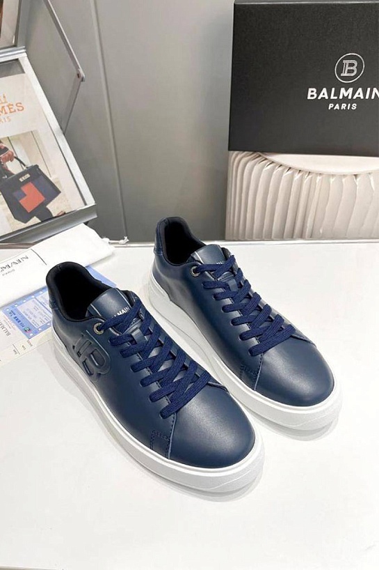 Мужские кожаные кроссовки Balmain B-Court
