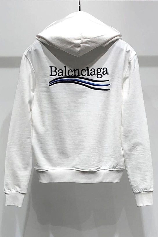 Оверсайз худи Balenciaga белого цвета