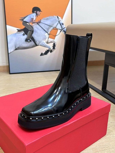 Женские кожаные сапоги Valentino premium   