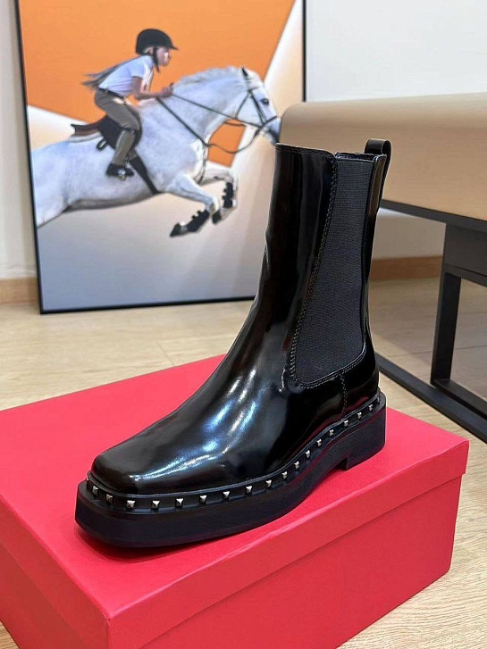 Женские кожаные сапоги Valentino premium
