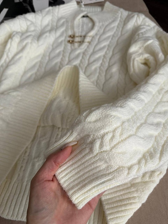 Женский шерстяной свитер Versace premium - White
