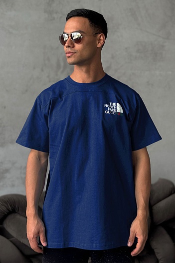 Оверсайз футболка Gucci x The North Face Collaboration landscape print - Navy   