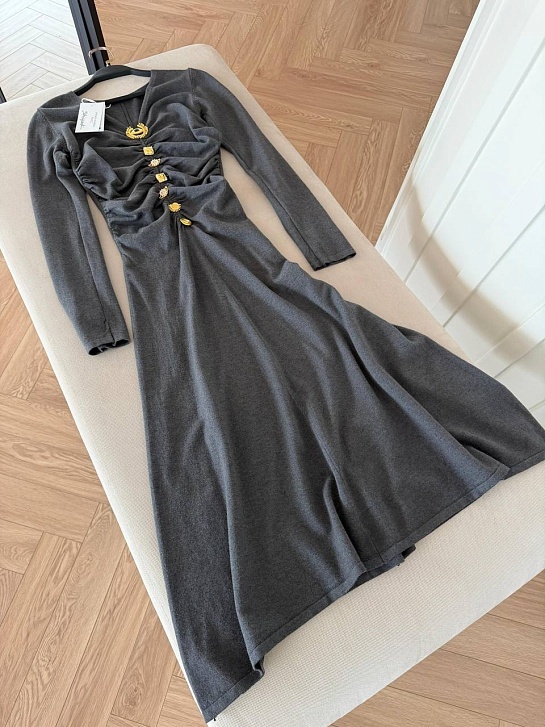 Женское трикотажное платье Schiaparelli Premium - Grey