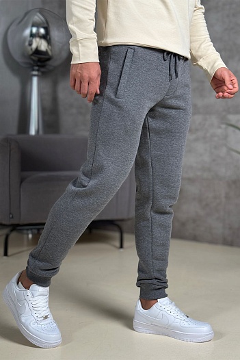 Штаны на флисе Hugo Boss серого цвета   