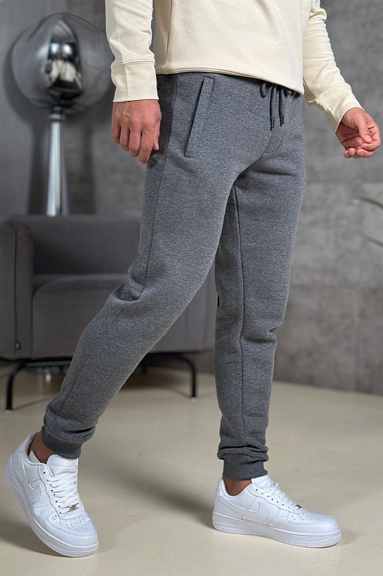 Штаны на флисе Hugo Boss серого цвета