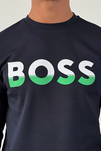 Тёмно-синий свитшот Hugo Boss Salbo 1 Logo-print   