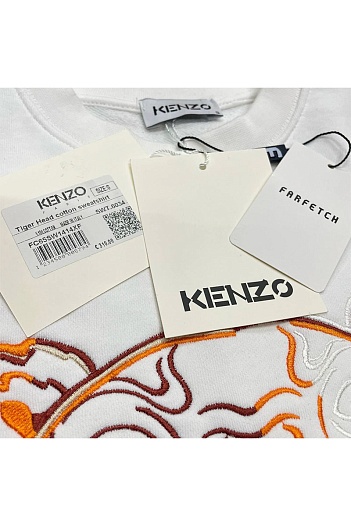Мужской белый свитшот Kenzo Tiger Head embroidered   