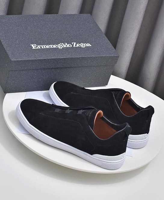 Мужские кроссовки Ermenegildo Zegna Triple Stitch - Black