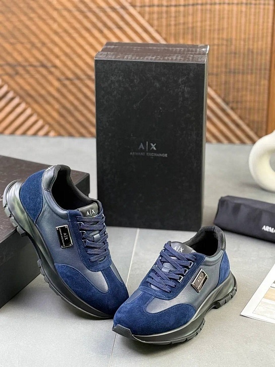 Кроссовки синего цвета Armani Exchange