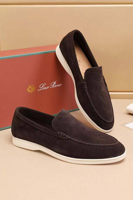 Мужские замшевые лоферы Loro Piana Summer Walk - Brown