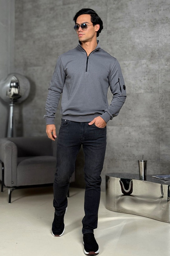 Мужские чёрные джинсы Calvin Klein logo-embroidered