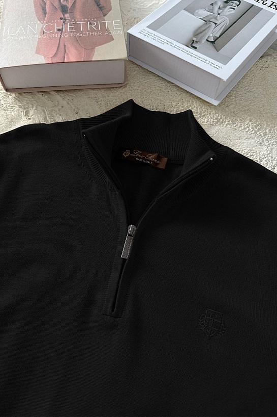 Мужская кофта Loro Piana zip neck - Black