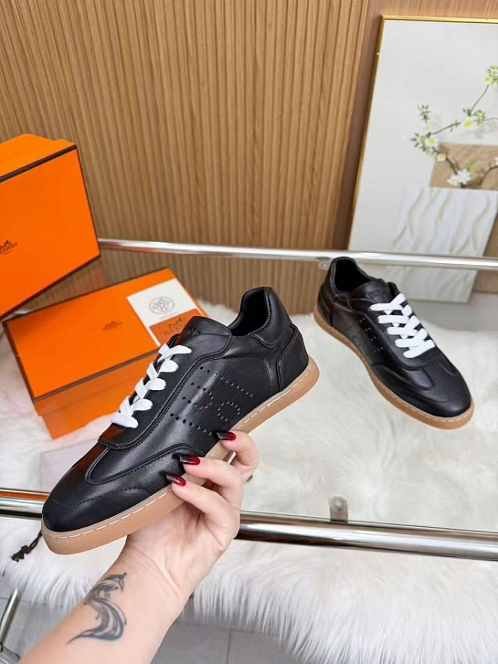 Женские кожаные кроссовки Hermes Match