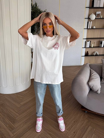 Женская оверсайз футболка Chrome Hearts premium   