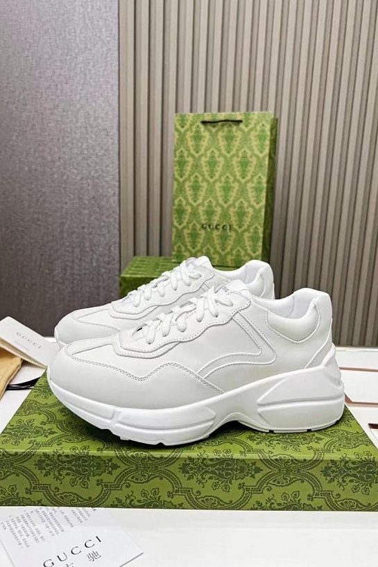 Кожаные кроссовки Gucci Rhyton - White