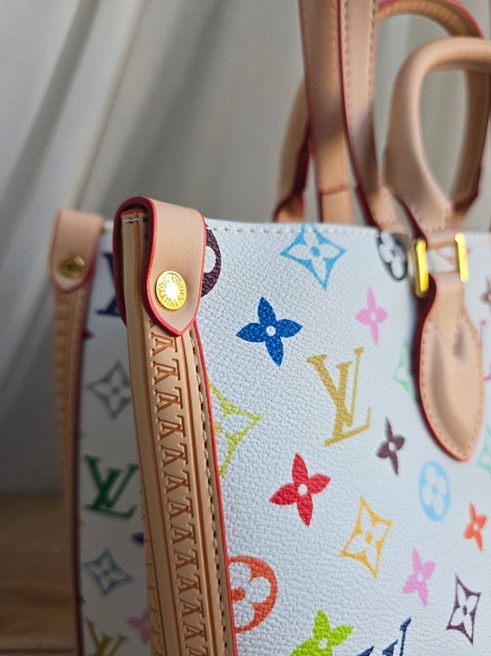 Кожаная сумка Louis Vuitton x Takashi Murakami On The Go MM 36x27 см