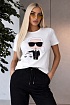 Женская белая футболка Karl Lagerfeld "Libra"
