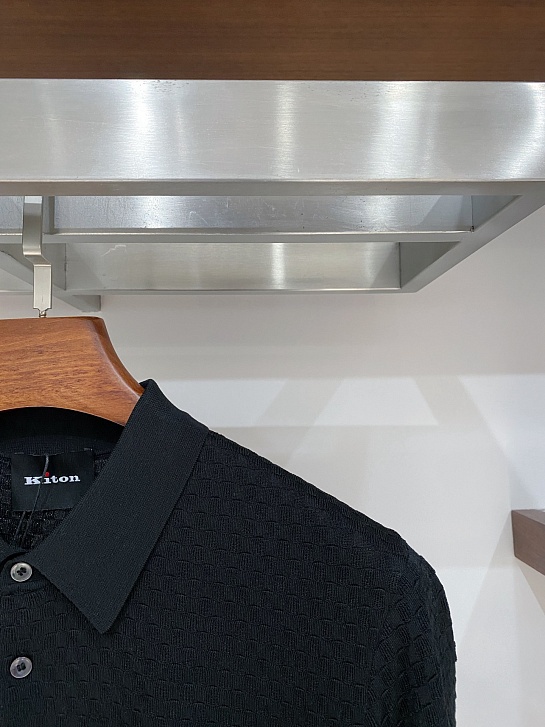 Мужское чёрное поло Kiton premium