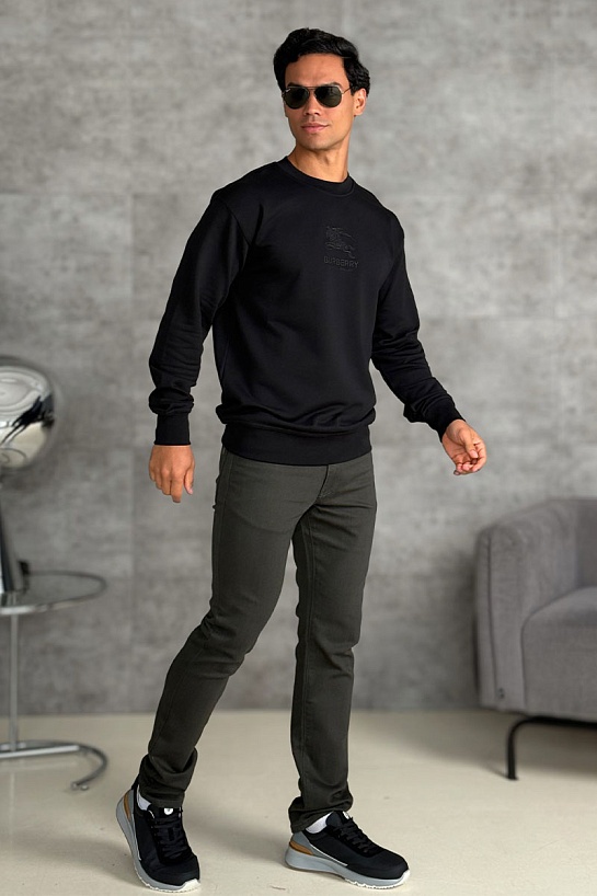 Мужской чёрный свитшот Burberry logo-embroidered
