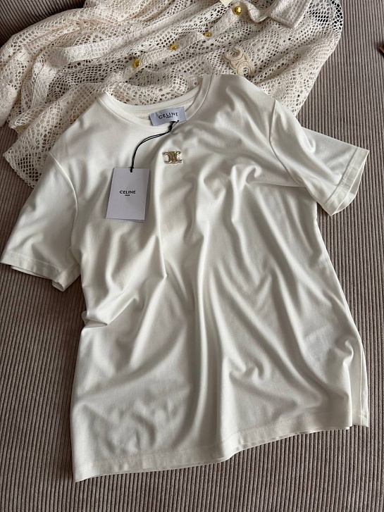Женская белая футболка Celine premium