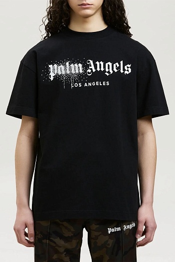 Футболка чёрного цвета Palm Angels logo-print   