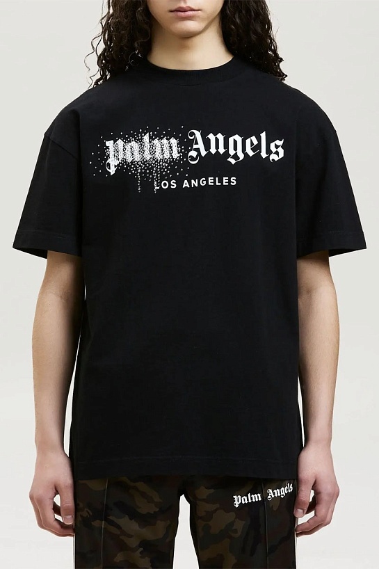 Футболка чёрного цвета Palm Angels logo-print