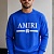 Синий свитшот Amiri MA bar crew-sweat
