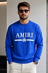 Синий свитшот Amiri MA bar crew-sweat