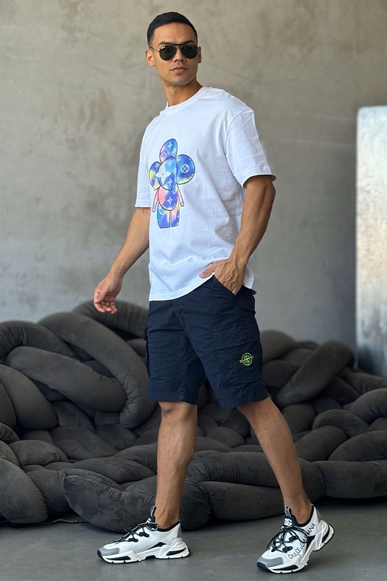 Оверсайз футболка Louis Vuitton белого цвета