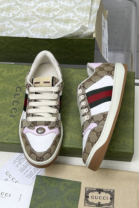 Женские комбинированные кроссовки Gucci GG Screener Premium