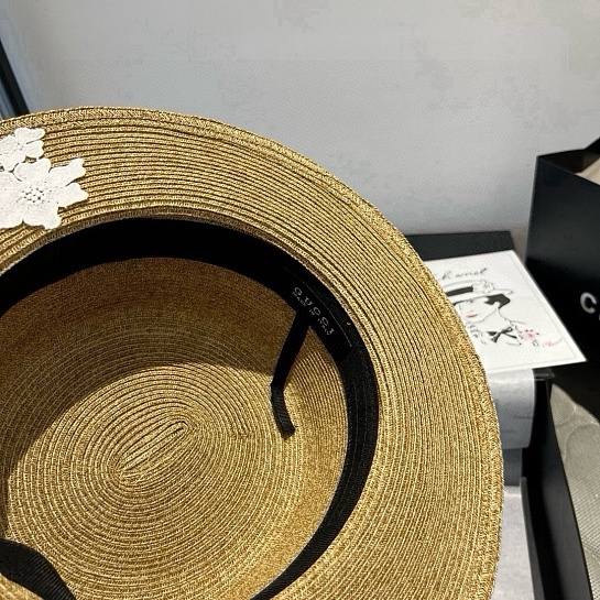 Соломенная шляпа канотье Gucci premium