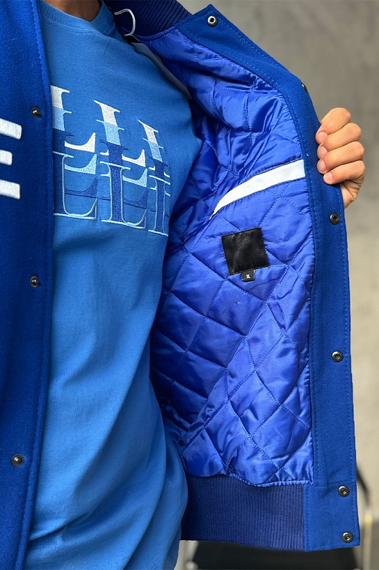 Мужской бомбер Givenchy Varsity logo-embroidered - Blue / White