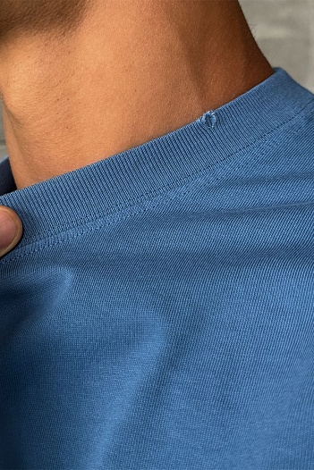 Мужская синяя футболка Chrome Hearts   