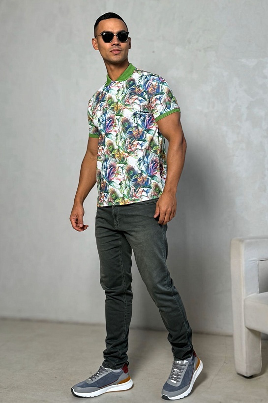Мужское поло Etro "Floral" - Green