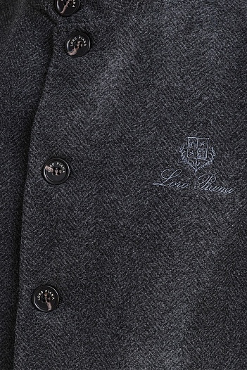 Кашемировое пальто Loro Piana logo-embroidered - Black   