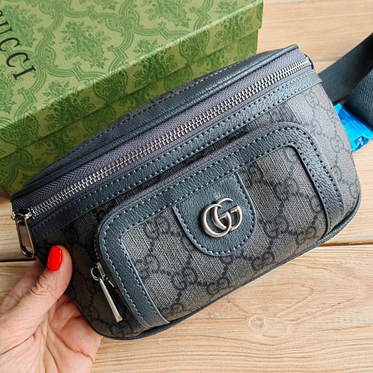 Сумка на пояс Gucci Interlocking G 23x12x2.5 см - Black