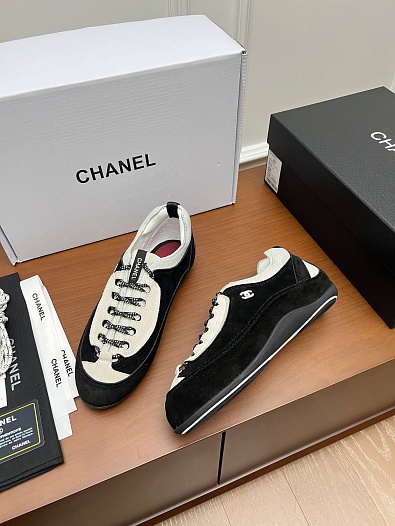 Женские замшевые кроссовки Chanel premium   