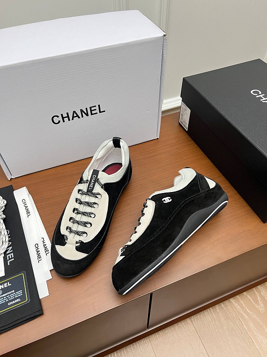 Женские замшевые кроссовки Chanel premium