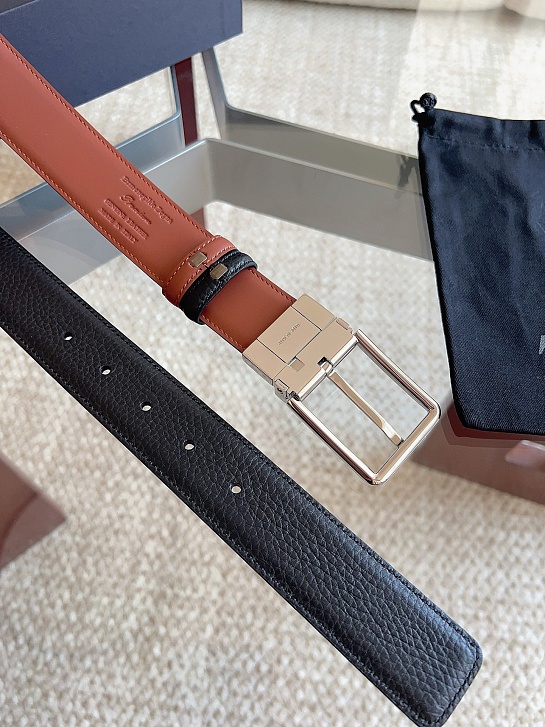 Двусторонний кожаный ремень Zegna premium